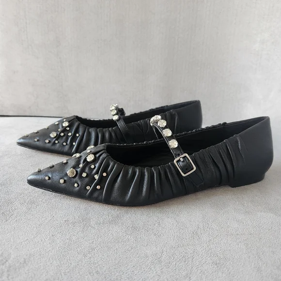 Antonio Melani Jennifer Sumko flats 8 black leather LyssaLou Mary Jane new $130 - Picture 11 of 14